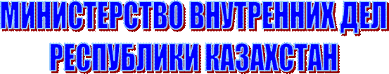 МИНИСТЕРСТВО ВНУТРЕННИХ ДЕЛ
РЕСПУБЛИКИ КАЗАХСТАН

